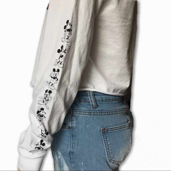 White Long Sleeve Mickey Mouse Top by Disney - Picture 3 of 6